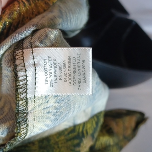 Christopher Banks XL Jacket Zip Front, snap sleeve, Green with gold accents - Picture 8 of 9